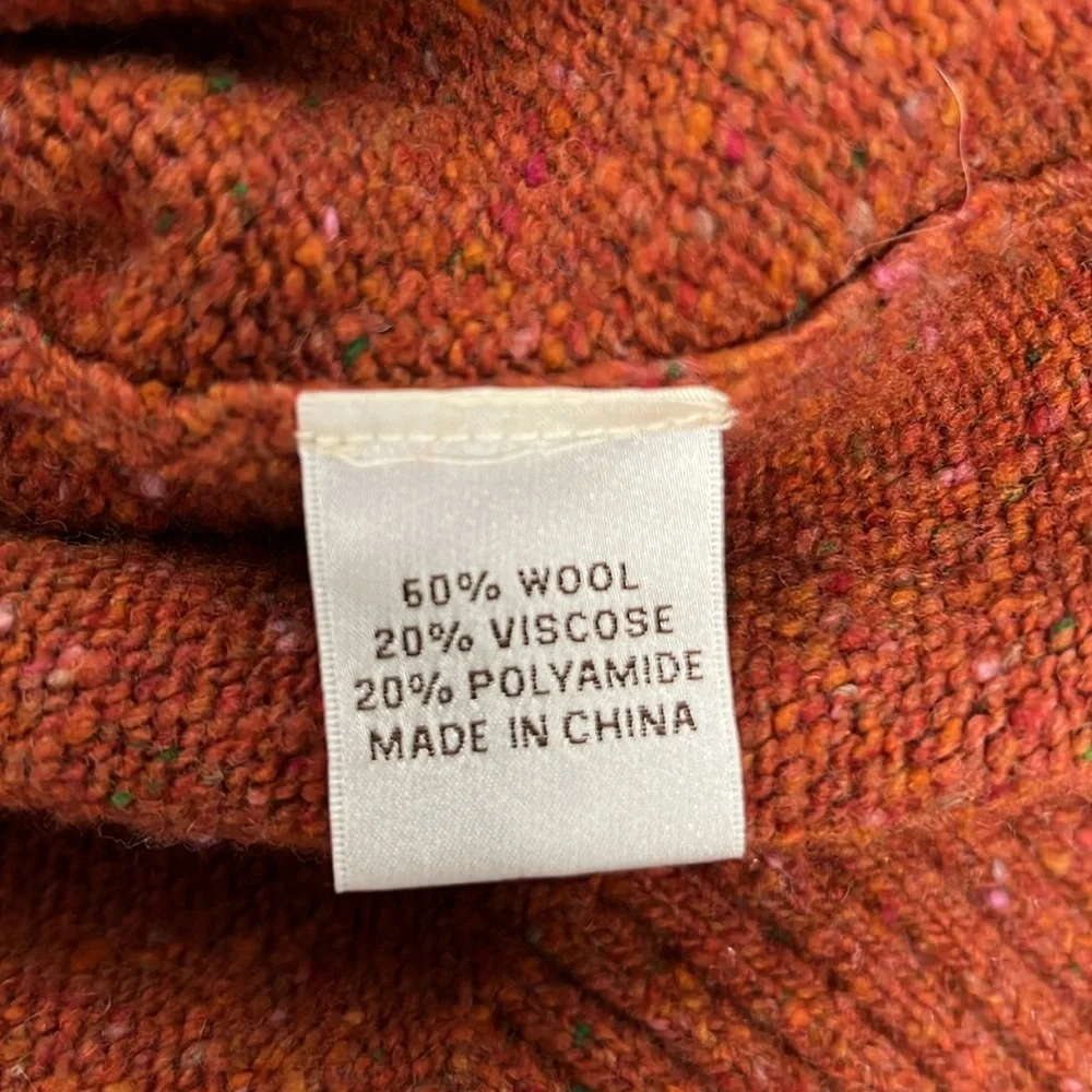 Patrick James Reserve Wool Sweater Suede Elbow Patches Knit Mens Medium Grandpa
